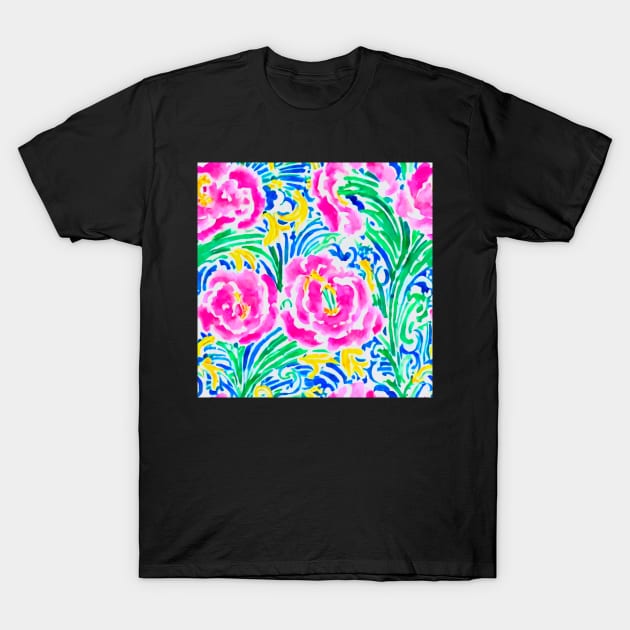 Roses and branches watercolor seamless pattern T-Shirt by SophieClimaArt